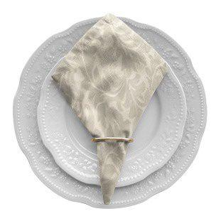 Imagem de Kit 8 Guardanapos de Mesa Posta 40cm X 40cm Com Anel Jacquard Adamascado