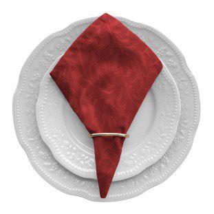 Imagem de Kit 8 Guardanapos de Mesa Posta 40cm X 40cm Com Anel Jacquard Adamascado