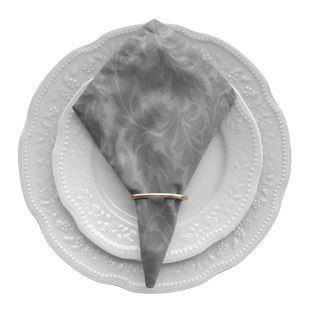 Imagem de Kit 8 Guardanapos de Mesa Posta 40cm X 40cm Com Anel Jacquard Adamascado