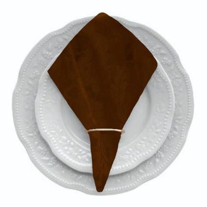 Imagem de Kit 8 Guardanapos de Mesa Posta 40cm X 40cm Com Anel Jacquard Adamascado