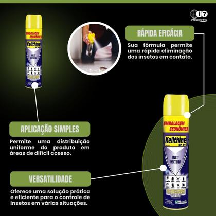 Imagem de Kit 8 Inseticidas Kellthine Mata Escorpião Dengue Insetos