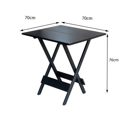 Imagem de Kit 8 Jogos de Mesa Dobravel com 2 Cadeiras de Madeira 70x70 Ideal para Bar e Restaurante - Preto