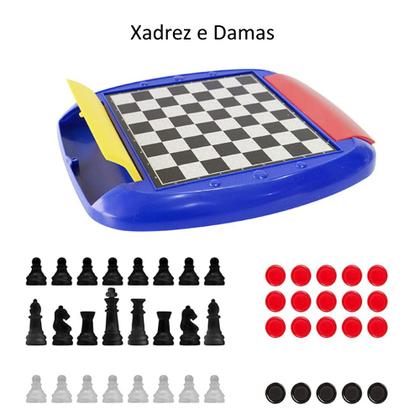Imagem de Kit 8 jogos em 1 Adulto e Infantil para família com Xadrez Dama Art Brink