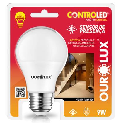 Imagem de Kit 8 Lampada Controled 9w Sensor Presença Luz Amarela 2700K