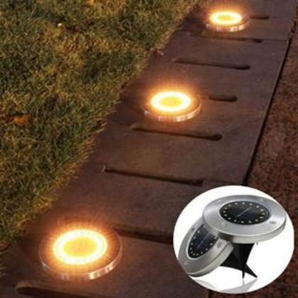 Imagem de Kit 8 Luminária Luz Solar 8 LED Jardim Grama Externo Espeto Decoração Iluminação Solar