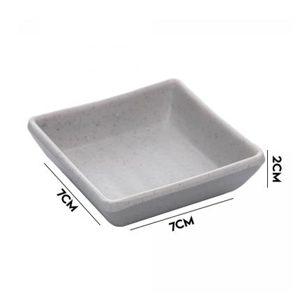 Imagem de Kit 8 Mini Bowl Porta Shoyu Melamina Quadrado Tóquio Sushi Granilite Lyor 7cm