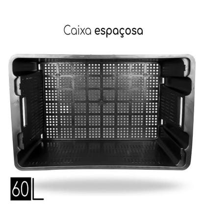 Imagem de Kit 8 Organizador Multiuso Telada Reforçada 60L Com Tampa