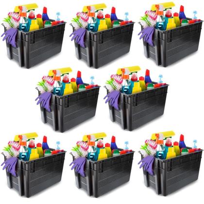 Imagem de Kit 8 Organizador Multiuso Telada Reforçada 60L Com Tampa