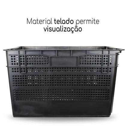 Imagem de Kit 8 Organizador Multiuso Telada Reforçada 60L Com Tampa
