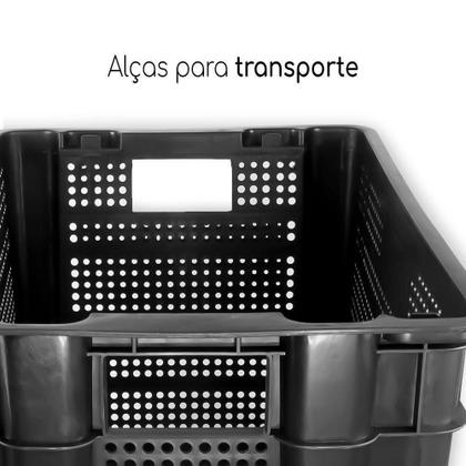Imagem de Kit 8 Organizador Multiuso Telada Reforçada 60L Com Tampa