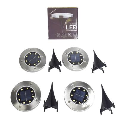 Imagem de Kit 8 ou 4 Peças Luminária Luz Solar Espeto Acionamento Automático ao Anoitecer Á prova D'Água Jardim Decoração