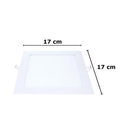 Imagem de Kit 8 Painel Led Embutir Quadrado Luz Quente 3000K 12W 17Cm