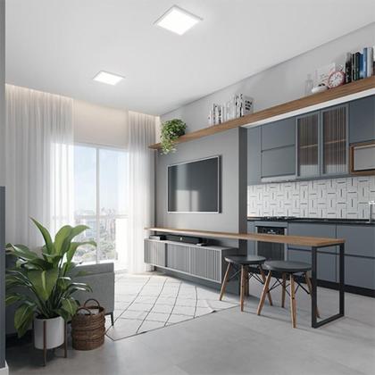 Imagem de Kit 8 Painel Led Embutir Quadrado Luz Quente 3000K 12W 17Cm