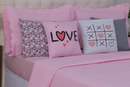 Imagem de Kit 8 Pçs Cobre Leito Casal Queen Liberty com Lençol e Almofadas