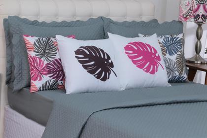 Imagem de Kit 8 Pçs Cobre Leito Casal Queen Liberty com Lençol e Almofadas