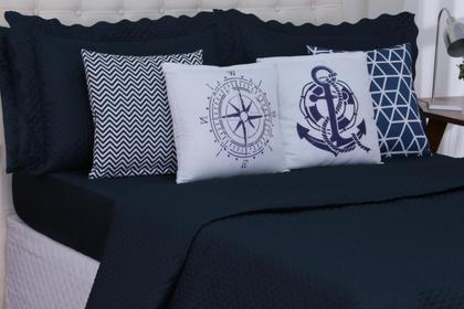 Imagem de Kit 8 Pçs Cobre Leito Casal Queen Liberty com Lençol e Almofadas