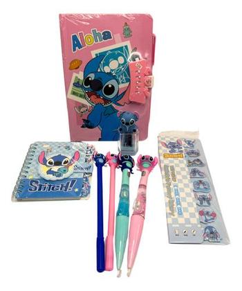 Imagem de Kit 8 Peças Papelaria Fofa Kawaii Lilo & Stitch Presente