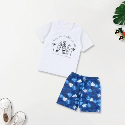 Imagem de Kit 8 Peças Roupa Infantil Verão Menina - 4 Conjunto Calor Moletinho Criança e Bebe Feminino 4 Camiseta 4 Short