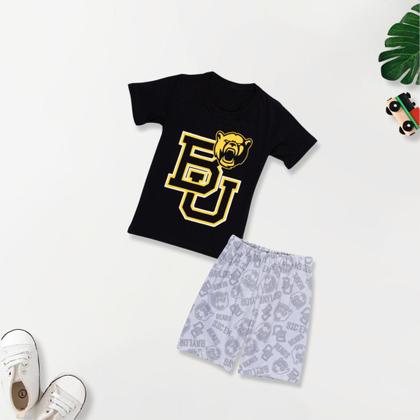 Imagem de Kit 8 Peças Roupa Infantil Verão Menino - 4 Conjunto Calor Moletinho Criança e Bebe Masculino 4 Camiseta 4 Short