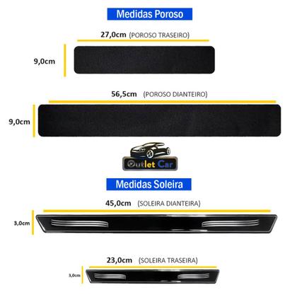 Imagem de Kit 8 Peças Soleira Adesivo Porta Vw Gol 4 Portas G5 G6 G7