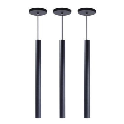 Imagem de Kit 8 Pendente Tubo Cilindro Preto 50 Cm Cabo 4m