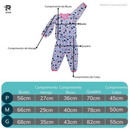 Imagem de Kit 8 Pijama Bebê Calça Manga Longa Baby Doll Conjunto Para Menina Crianças