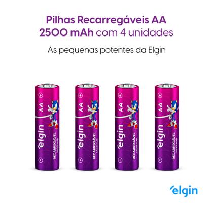 Imagem de Kit 8 Pilhas Aa Recarregável Elgin 2500 Mah
