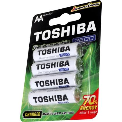 Imagem de Kit 8 Pilhas Recarregáveis AA Toshiba TNH6GAE 1,2v 2600mAh (2 cartelas com 4 UND)