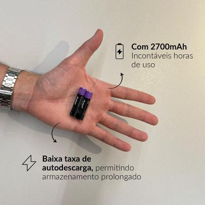 Imagem de Kit 8 Pilhas Recarregável Comum AA 2700MAH Cod: 408140010-2 Avant Use