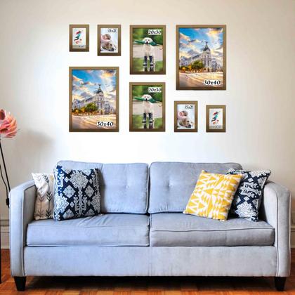 Imagem de Kit 8 Porta Retratos Painel Parede Dourado