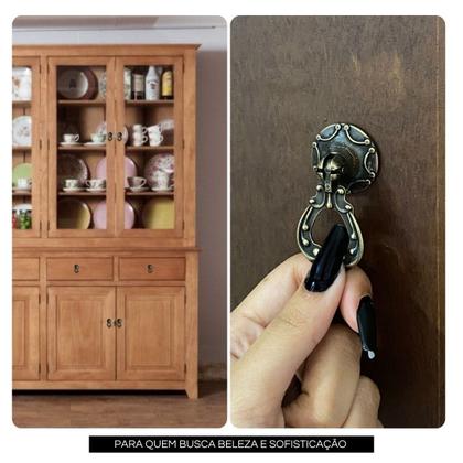 Imagem de Kit 8 Puxadores Colonial Retrô De Gaveta Cômoda Modelo Milão