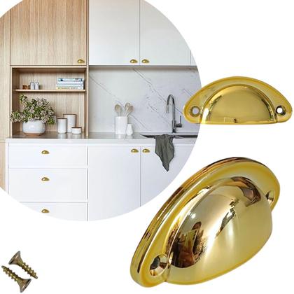 Imagem de Kit 8 Puxadores de Gaveta Concha Colonial, Premium, Alta Qualidade