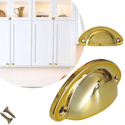 Imagem de Kit 8 Puxadores de Gaveta Concha Colonial, Premium, Alta Qualidade