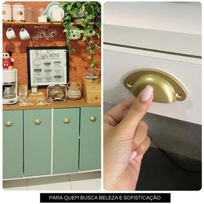 Imagem de Kit 8 Puxadores de Gaveta Concha Colonial, Premium, Alta Qualidade