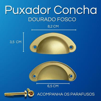 Imagem de Kit 8 Puxadores de Gaveta Concha Colonial, Premium, Alta Qualidade