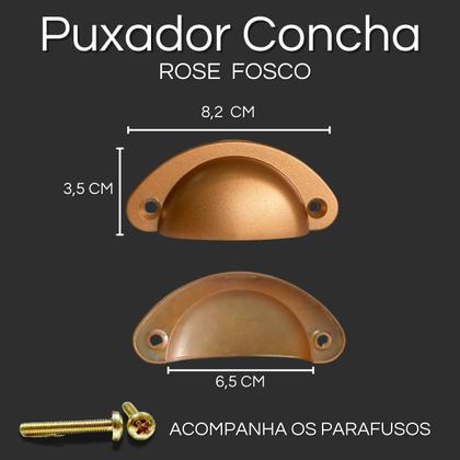 Imagem de Kit 8 Puxadores de Gaveta Concha Colonial, Premium, Alta Qualidade