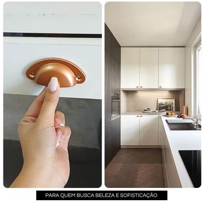 Imagem de Kit 8 Puxadores de Gaveta Concha Colonial, Premium, Alta Qualidade