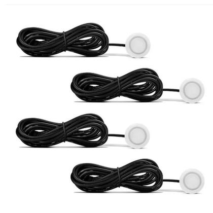 Imagem de Kit 8 Sensor Estacionamento Ré c/ display Branco 22mm + serra copo