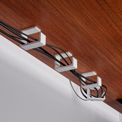 Imagem de Kit 8 Suporte Organizador de Fios Cabos de Mesa