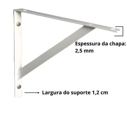 Imagem de Kit 8 Suportes Mão Francesa para Prateleira de 20 cm + kit Instalação 