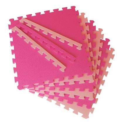 Imagem de Kit 8 Tatames Tapetes EVA 50x50 10mm Rosa Bebê e Pink Menina