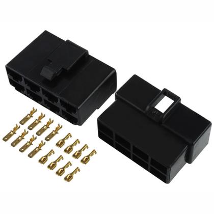 Imagem de Kit 8 Terminal Conector 8 Vias Trava Macho Fêmea Technoise