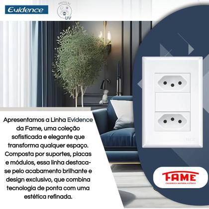 Imagem de Kit 8 Tomadas Dupla Padrão 2P+T Dist 4x2 10A Evidence - FAME