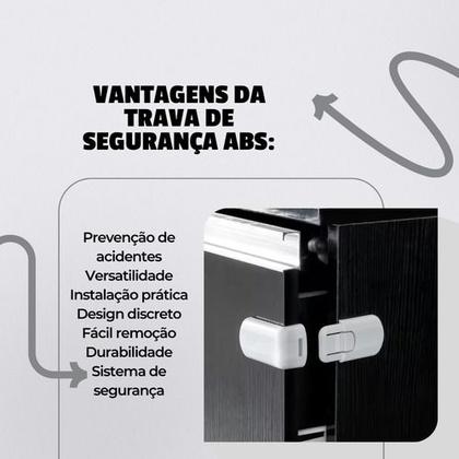 Imagem de Kit 8 Travas ABS Para Gavetas Armários Proteção Infantil