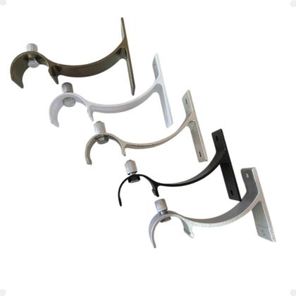 Imagem de Kit 8 un Suporte Alumínio Perfil Invertido Varão Wave 28mm Cor Cortina Instalação Parafuso