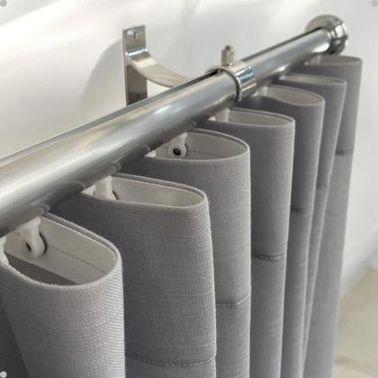 Imagem de Kit 8 un Suporte Alumínio Perfil Invertido Varão Wave 28mm Cor Cortina Instalação Parafuso