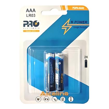 Imagem de Kit 8 Unidades Pilha Palito Alcalina Aaa Proeletronic Cartela 3a