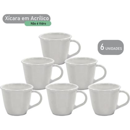 Imagem de Kit 8 Xícaras de Café Acrílico Resistente 85ml Coloridas