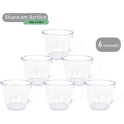 Imagem de Kit 8 Xícaras de Café Acrílico Resistente 85ml Coloridas