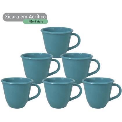 Imagem de Kit 8 Xícaras de Café Acrílico Resistente 85ml Coloridas